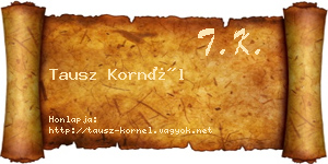 Tausz Kornél névjegykártya